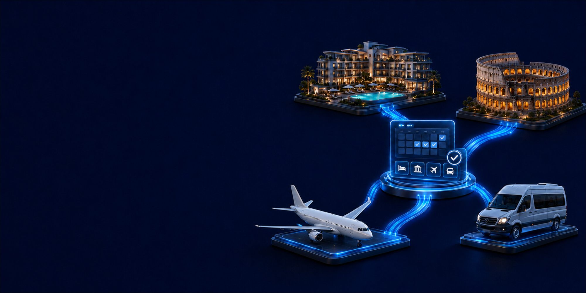 Hotel, sightseeing, flight and transfer components combined into one package